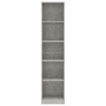 vidaXL Knižnica, 5 políc, betónovo sivá 40x24x175 cm, kompozitné drevo – Obrázok 4