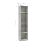 vidaXL Knižnica, 5 políc, betónovo sivá 40x24x175 cm, kompozitné drevo – Obrázok 6