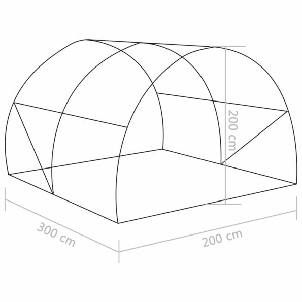 vidaXL Skleník 6 m² 3x2x2 cm – Obrázok 12