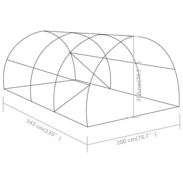 vidaXL Skleník 6,86 m² 3,43x2x2 cm – Obrázok 12