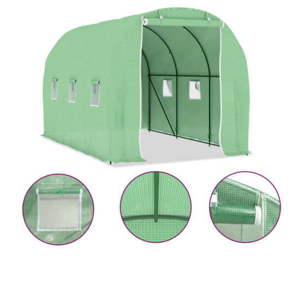 vidaXL Skleník 6,86 m² 3,43x2x2 cm – Obrázok 8