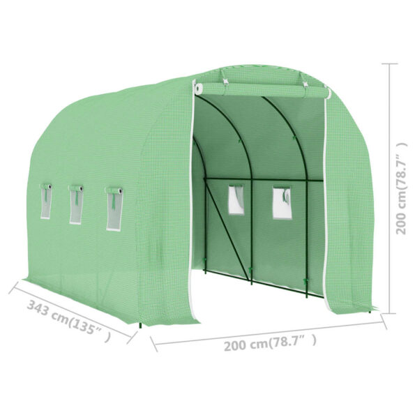 vidaXL Skleník 6,86 m² 3,43x2x2 cm – Obrázok 11