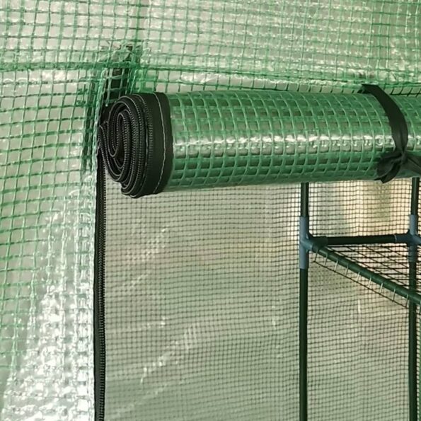 vidaXL Skleník s policami 227x223 cm oceľový – Obrázok 3