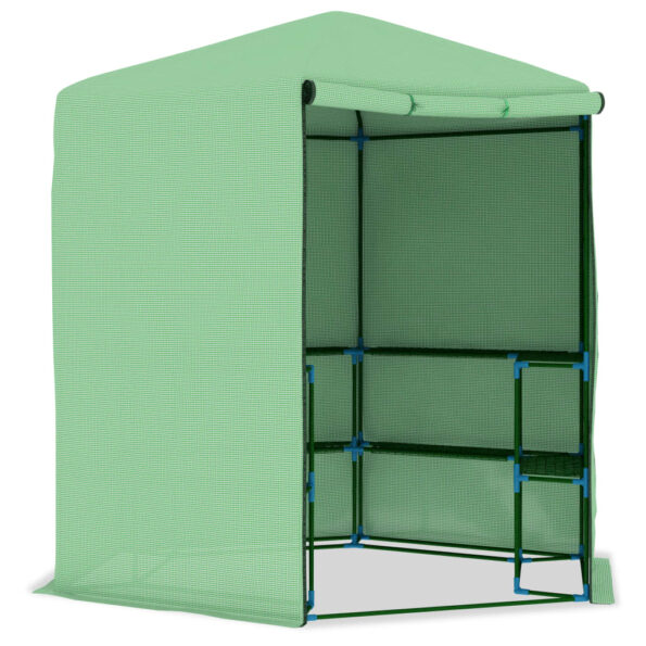 vidaXL Skleník s policami 227x223 cm oceľový – Obrázok 7
