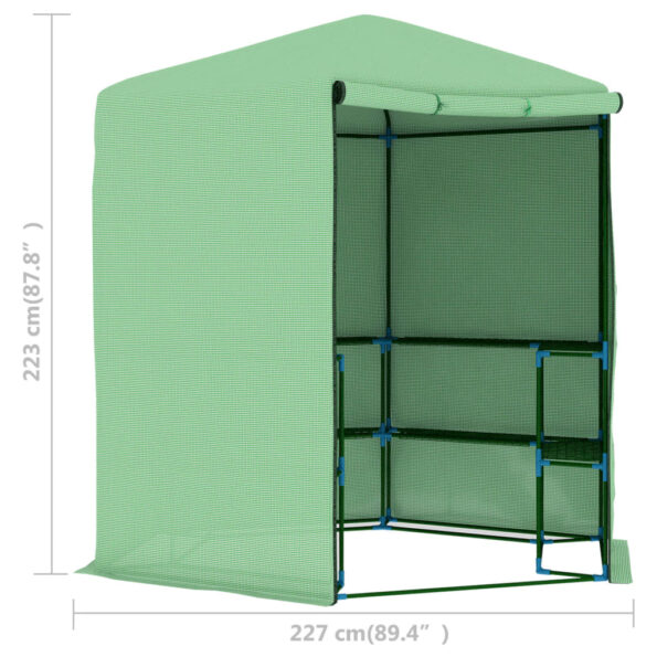 vidaXL Skleník s policami 227x223 cm oceľový – Obrázok 10