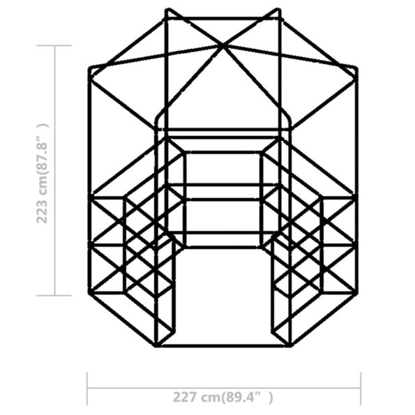 vidaXL Skleník s policami 227x223 cm oceľový – Obrázok 11