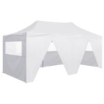 vidaXL Profesionálny skladací párty stan+4 steny 3x6 m, oceľ, biely