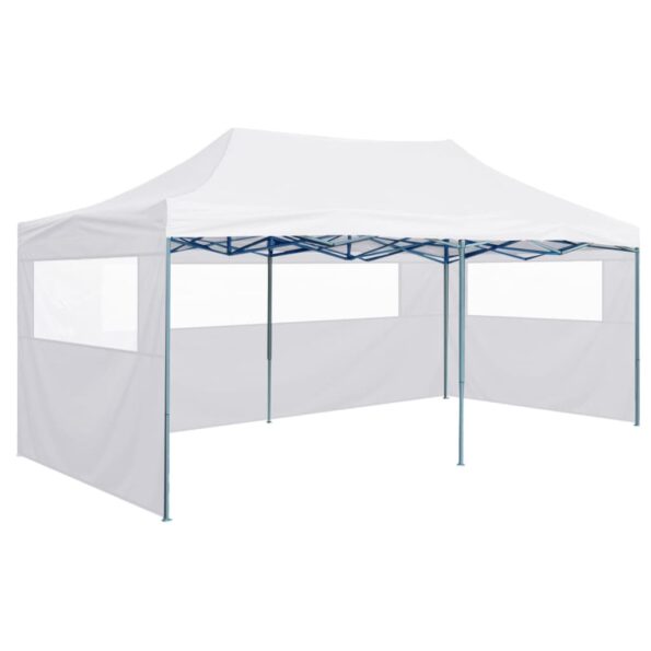 vidaXL Profesionálny skladací párty stan+4 steny 3x6 m, oceľ, biely – Obrázok 4