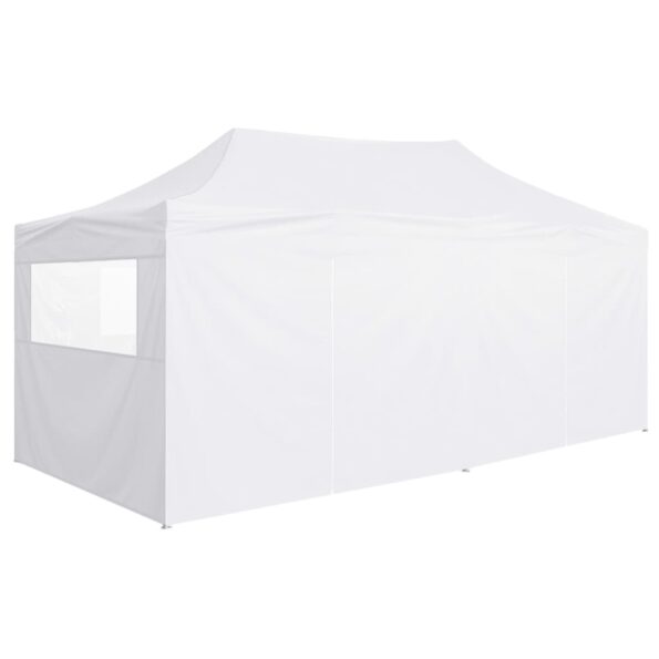 vidaXL Profesionálny skladací párty stan+4 steny 3x6 m, oceľ, biely – Obrázok 5