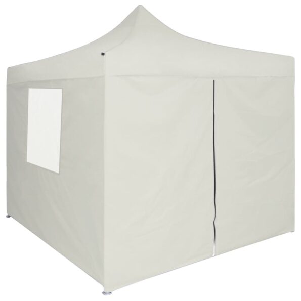 vidaXL Profesionálny skladací párty stan+4 steny 2x2 m, oceľ, krémový – Obrázok 4