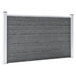 vidaXL Záhradný plot, WPC 180x105 cm, sivý – Obrázok 2