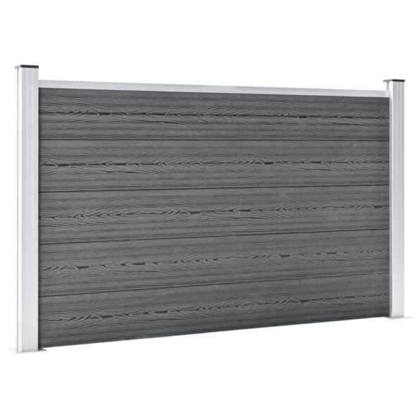 vidaXL Záhradný plot, WPC 180x105 cm, sivý – Obrázok 2