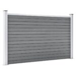 vidaXL Záhradný plot, WPC 180x105 cm, sivý – Obrázok 3