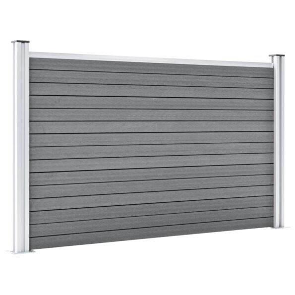vidaXL Záhradný plot, WPC 180x105 cm, sivý – Obrázok 3