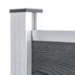 vidaXL Záhradný plot, WPC 180x105 cm, sivý – Obrázok 4