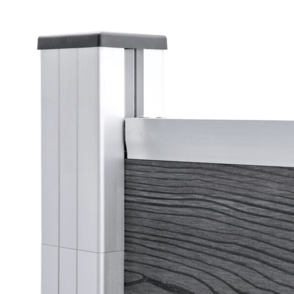 vidaXL Záhradný plot, WPC 180x105 cm, sivý – Obrázok 4