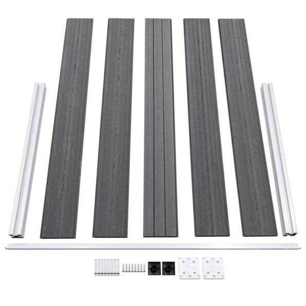 vidaXL Záhradný plot, WPC 180x105 cm, sivý – Obrázok 6