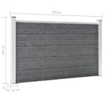 vidaXL Záhradný plot, WPC 180x105 cm, sivý – Obrázok 9