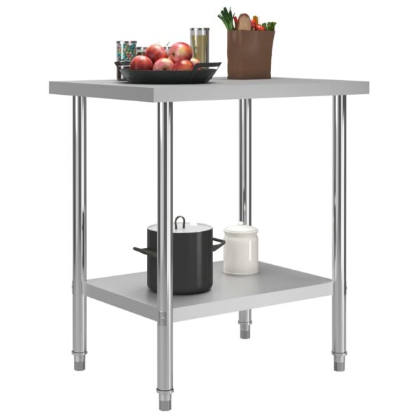 vidaXL Kuchynský pracovný stôl 80x60x85 cm, nehrdzavejúca oceľ – Obrázok 2