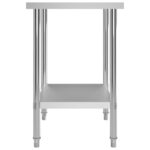 vidaXL Kuchynský pracovný stôl 80x60x85 cm, nehrdzavejúca oceľ – Obrázok 4