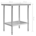 vidaXL Kuchynský pracovný stôl 80x60x85 cm, nehrdzavejúca oceľ – Obrázok 7