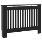 vidaXL Kryt na radiátor čierny 112x19x81,5 cm kompozitné drevo – Obrázok 2