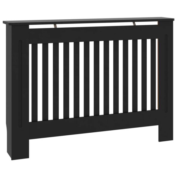 vidaXL Kryt na radiátor čierny 112x19x81,5 cm kompozitné drevo – Obrázok 2