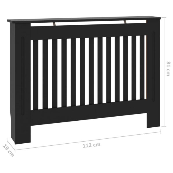 vidaXL Kryt na radiátor čierny 112x19x81,5 cm kompozitné drevo – Obrázok 8