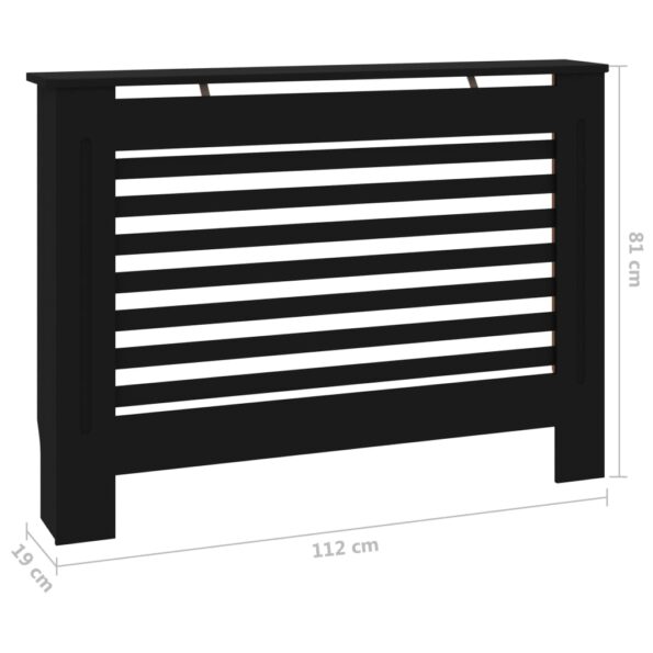 vidaXL Kryt na radiátor čierny 112x19x81,5 cm MDF – Obrázok 8