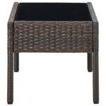vidaXL Záhradný stôl hnedý 75x40x37 cm polyratanový – Obrázok 4