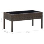 vidaXL Záhradný stôl hnedý 75x40x37 cm polyratanový – Obrázok 5