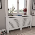 vidaXL Kryty na radiátor 2 ks biele 172x19x81,5 cm MDF