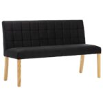 vidaXL Lavička 140 cm, čierna, zamat – Obrázok 2