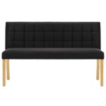 vidaXL Lavička 140 cm, čierna, zamat – Obrázok 3