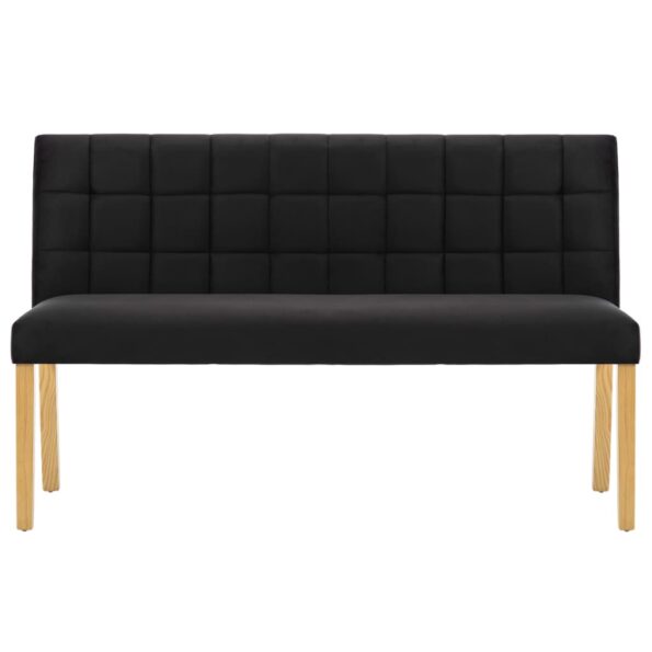 vidaXL Lavička 140 cm, čierna, zamat – Obrázok 3