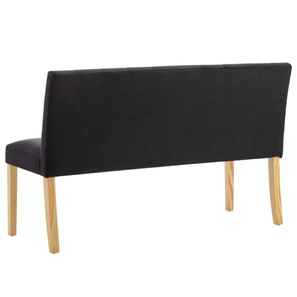 vidaXL Lavička 140 cm, čierna, zamat – Obrázok 5