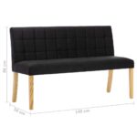 vidaXL Lavička 140 cm, čierna, zamat – Obrázok 7