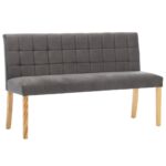 vidaXL Lavička 140 cm, sivá, zamat – Obrázok 2