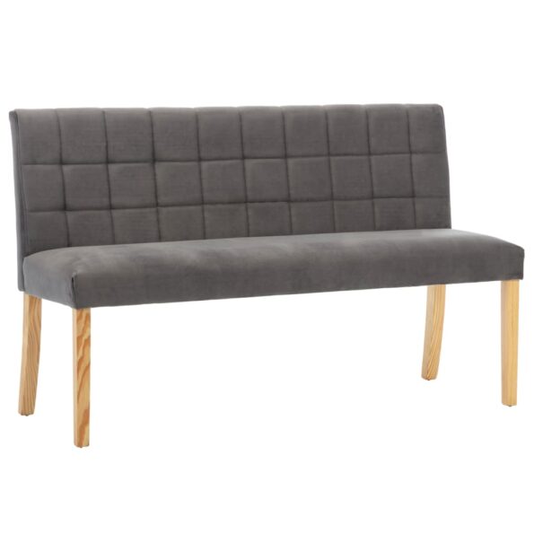 vidaXL Lavička 140 cm, sivá, zamat – Obrázok 2