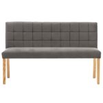 vidaXL Lavička 140 cm, sivá, zamat – Obrázok 3