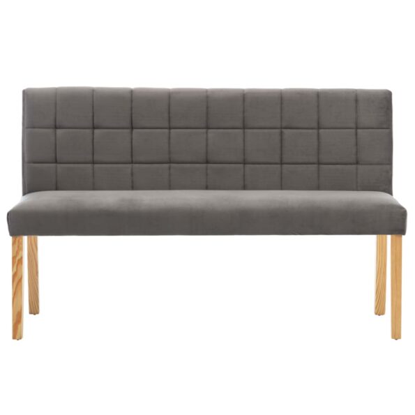 vidaXL Lavička 140 cm, sivá, zamat – Obrázok 3