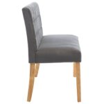 vidaXL Lavička 140 cm, sivá, zamat – Obrázok 4