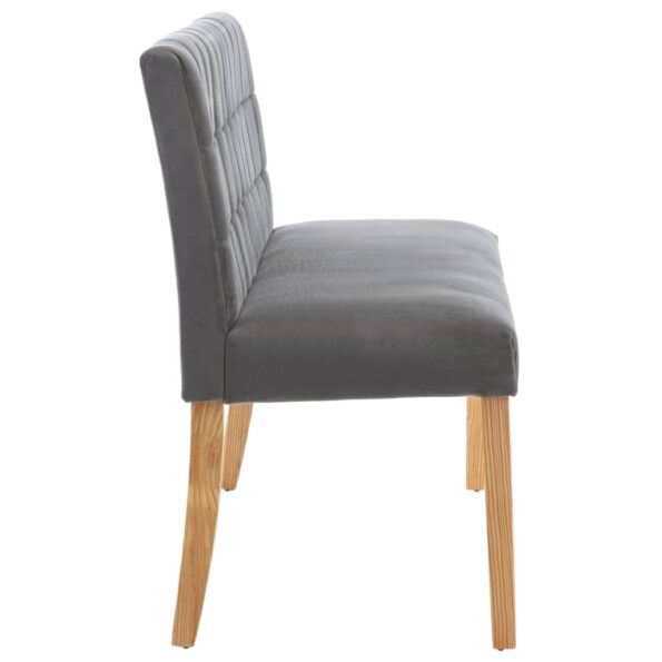 vidaXL Lavička 140 cm, sivá, zamat – Obrázok 4