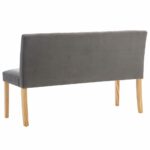 vidaXL Lavička 140 cm, sivá, zamat – Obrázok 5
