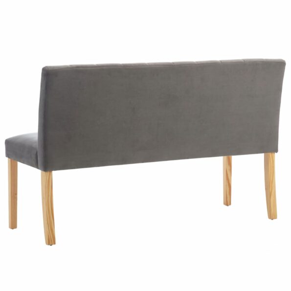 vidaXL Lavička 140 cm, sivá, zamat – Obrázok 5