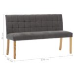 vidaXL Lavička 140 cm, sivá, zamat – Obrázok 7