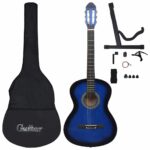 vidaXL 12-dielna klasická gitarová sada pre začiatočníkov modrá 4/4 39" – Obrázok 2