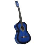 vidaXL 12-dielna klasická gitarová sada pre začiatočníkov modrá 4/4 39" – Obrázok 6