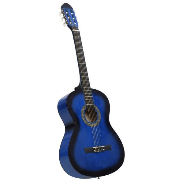 vidaXL 12-dielna klasická gitarová sada pre začiatočníkov modrá 4/4 39" – Obrázok 6