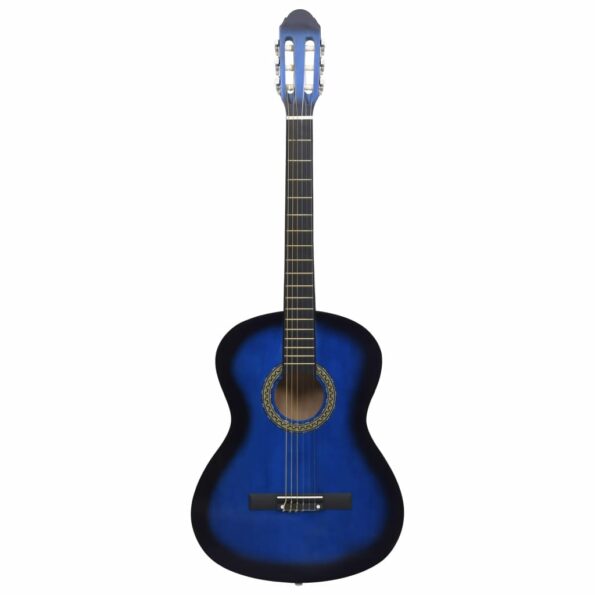 vidaXL 12-dielna klasická gitarová sada pre začiatočníkov modrá 4/4 39" – Obrázok 7